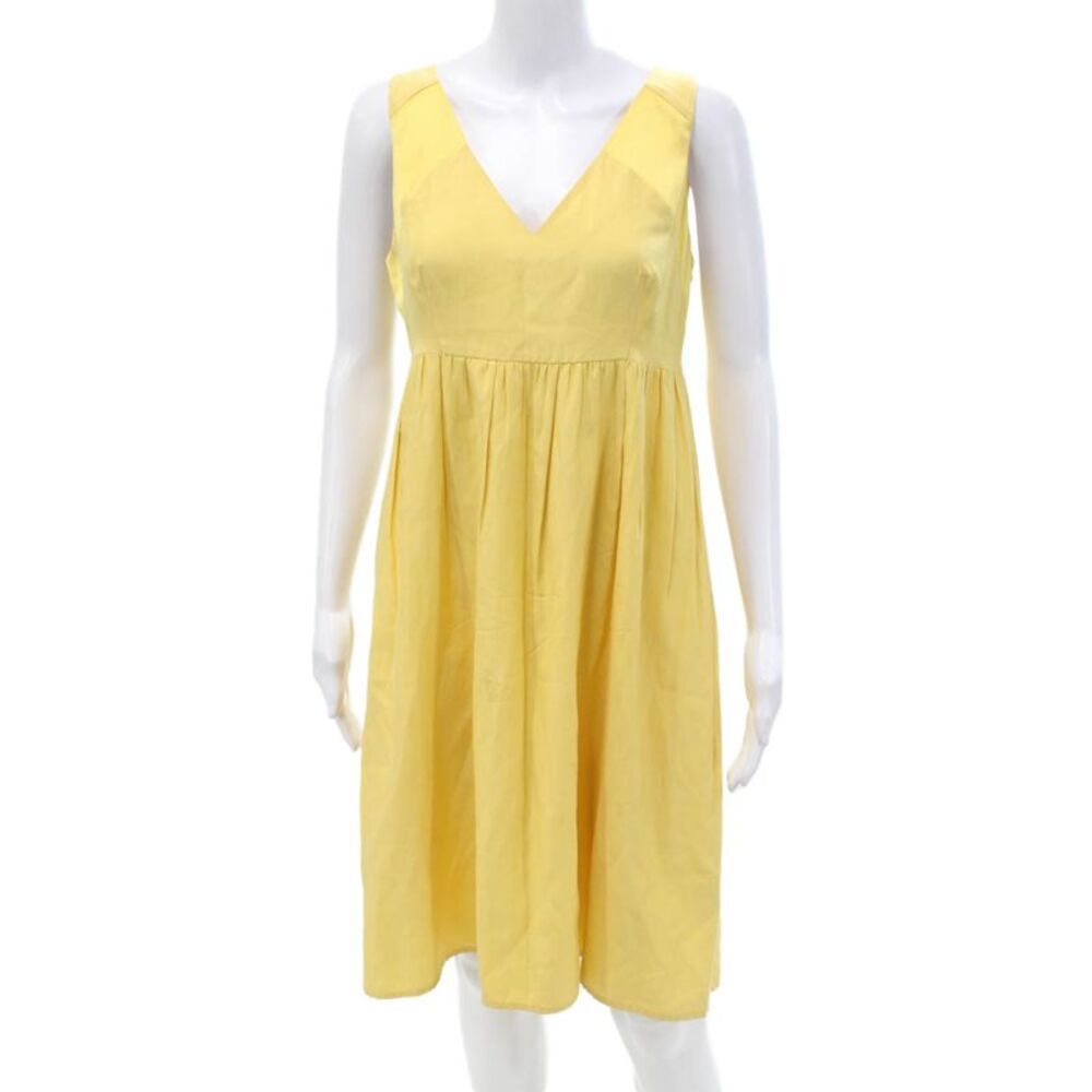 COOP Women's V-Neck Neck Sleeveless Empire Waist Mini Dress Yellow Size M